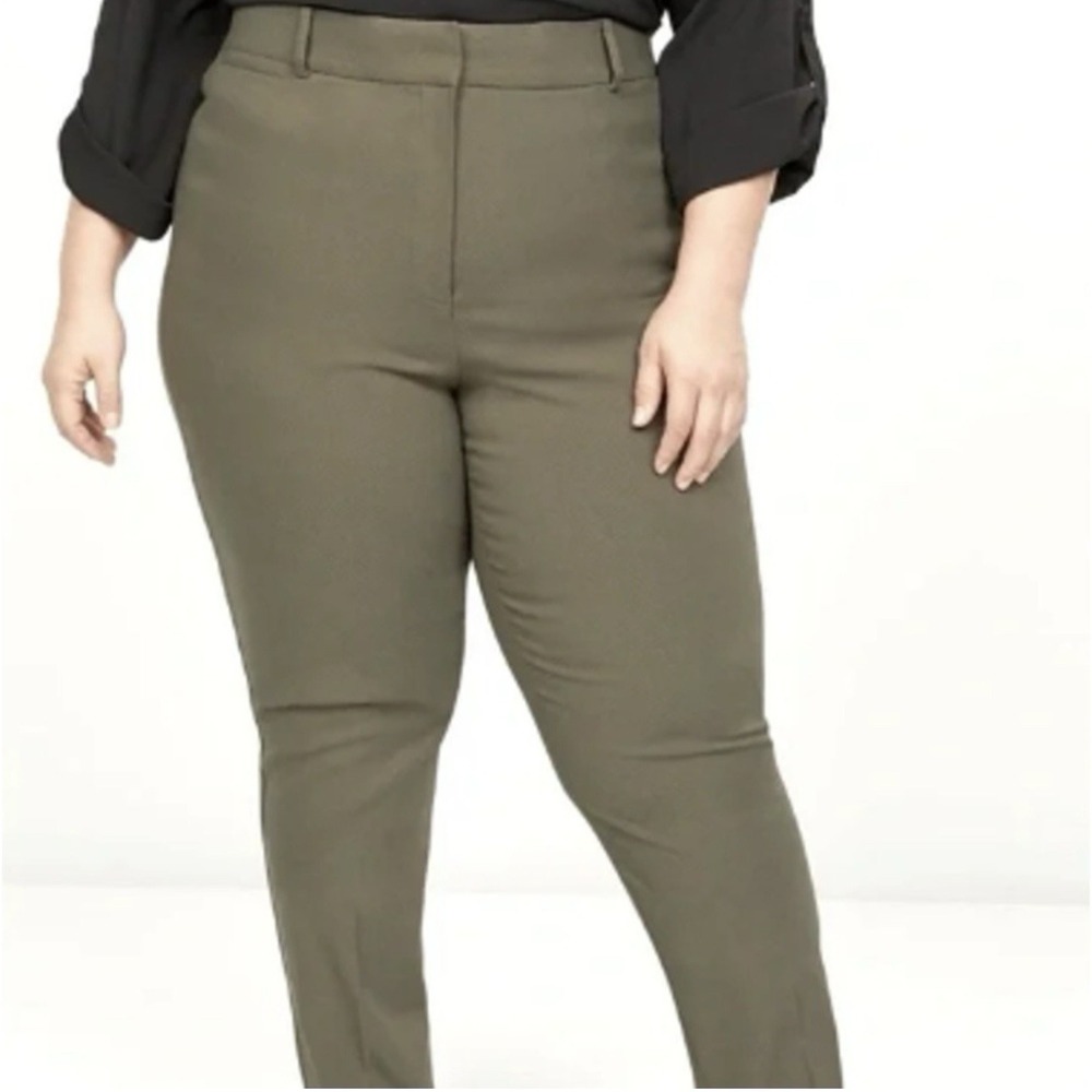 Lane Bryant NEW Green Straight Leg High Rise Stretch w/ Power Pockets Sz 28 #371